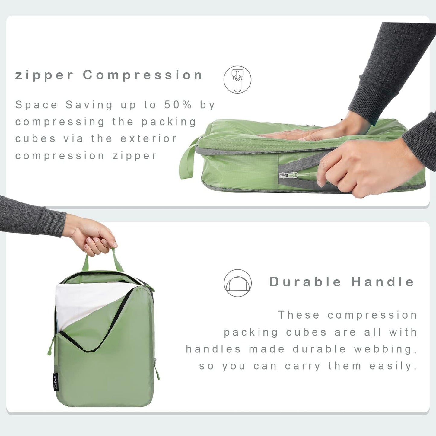 BAGAIL 6 Set Ultralight Compression Packing Cubes Packing Organizer for Travel Accessories Luggage Suitcase Backpack