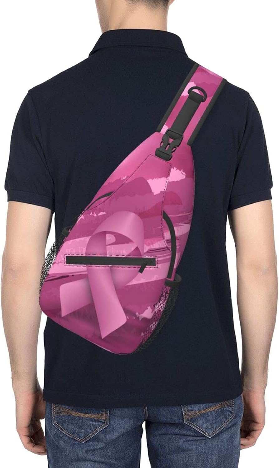 Breast Cancer Crossbody Bags For Women Men Chest Shoulde Hiking Travel Accessories Daypacks