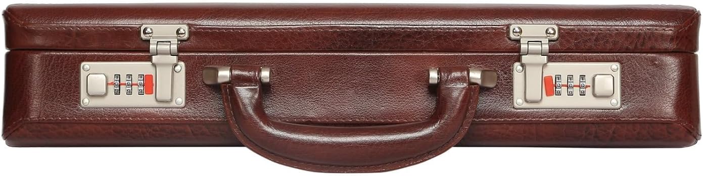 Full Grain Leather Briefcase Attache Case For Unisex Size L17xW3xH12 Inches Briefcase Bag