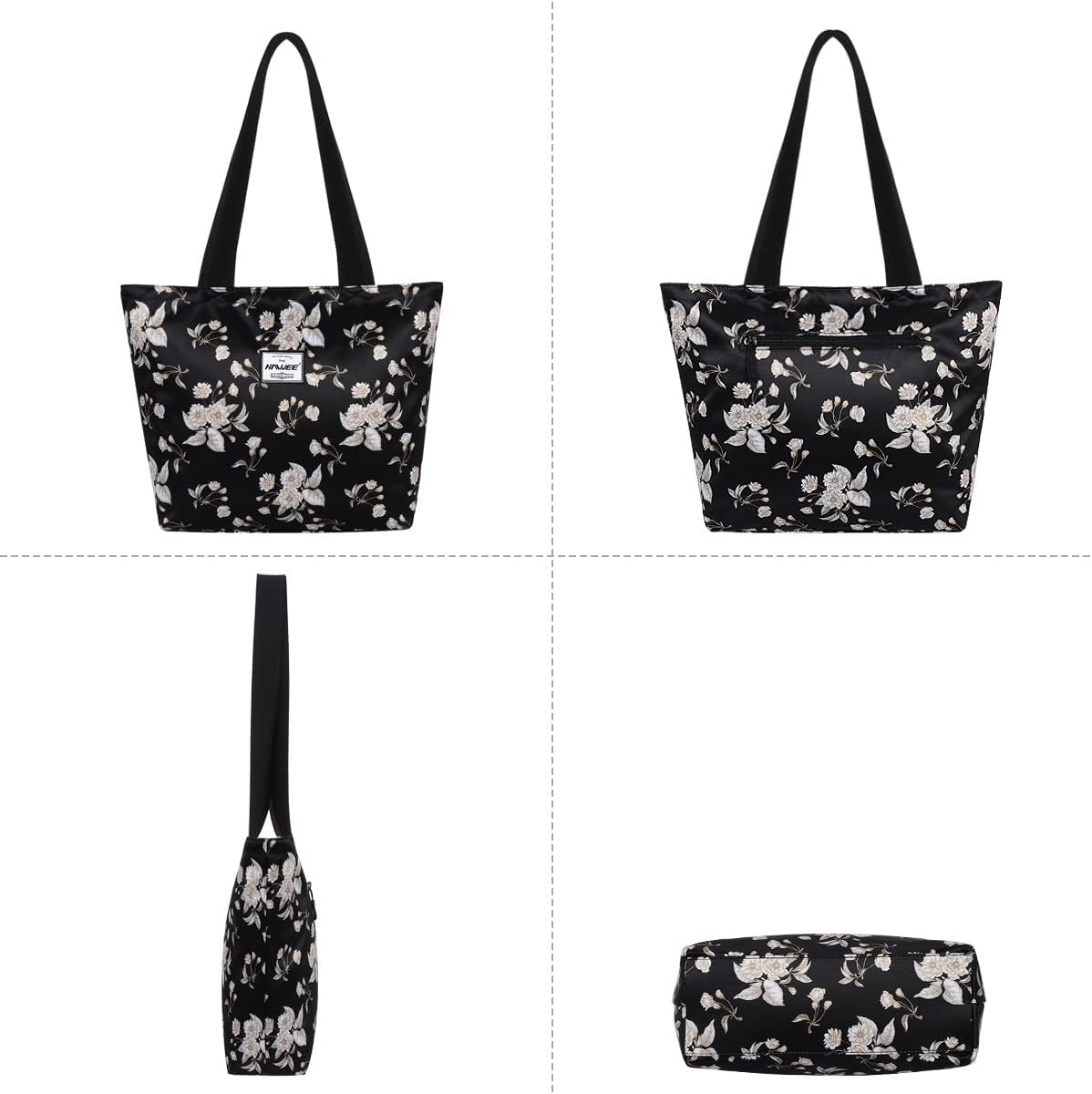 Tote Bag with Zipper for Women Inside Mesh Pocket Heavy Duty Casual Anti-water Cloth Travel Shoulder Handbag