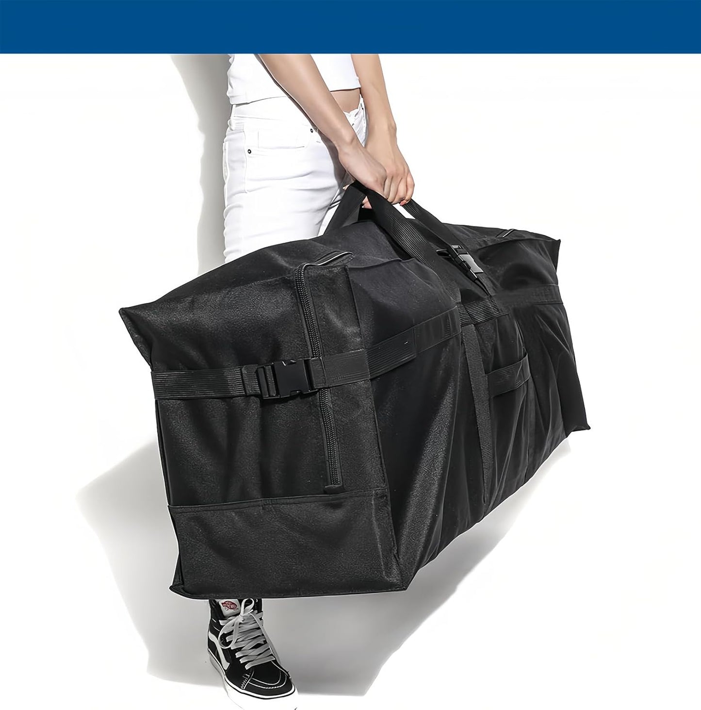 Arxus Large Duffel Bag, Waterproof Carry on Weekend Overnight Storage Bag over Luggage for Airline, Travel, Camping, Moving