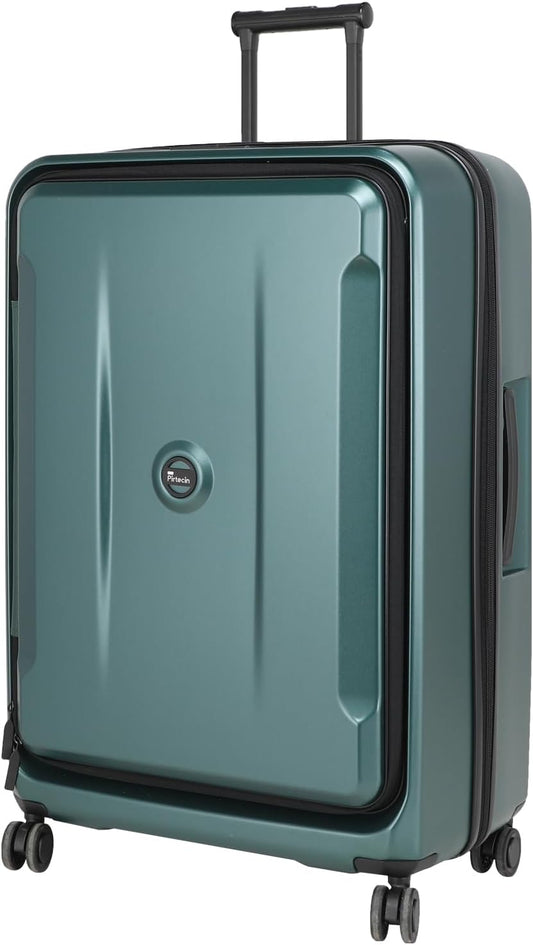 28 Inch Luggage with Spinner Wheels & TSA Lock, Expandable PC Hardside Large Checked Luggage with Top Opening, Durable Lightweight Rolling Suitcase, Green
