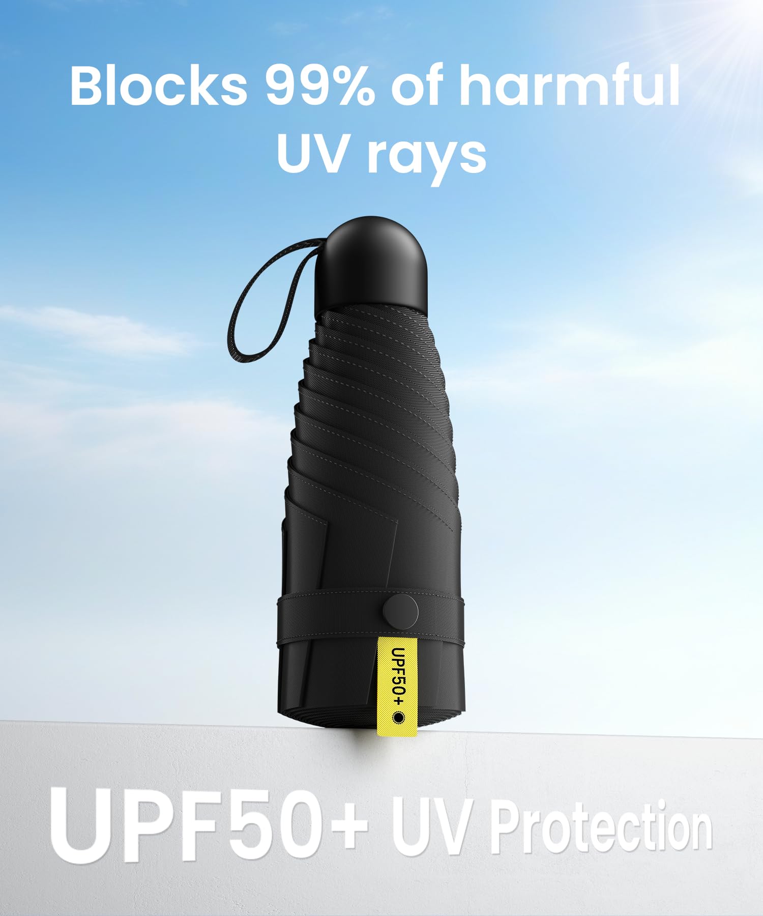 LMUGOOS 3 Pack Mini Travel Folding Umbrella,UPF 50+ UV Compact Portable Sun