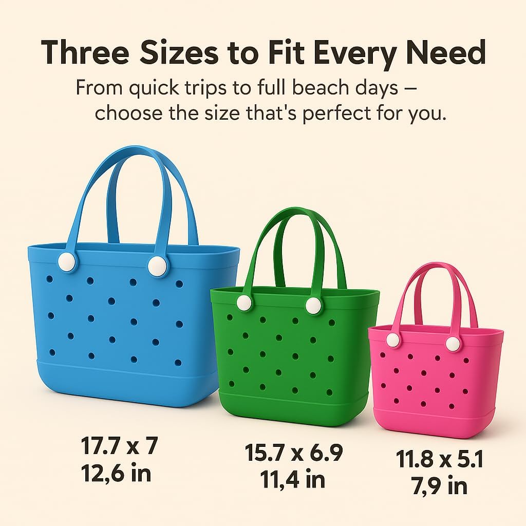EVA Waterproof Beach Tote Bag-Large Sand Proof Tote with Handles for Women&Men|Lightweight Pool,Travel,Shopping Bag