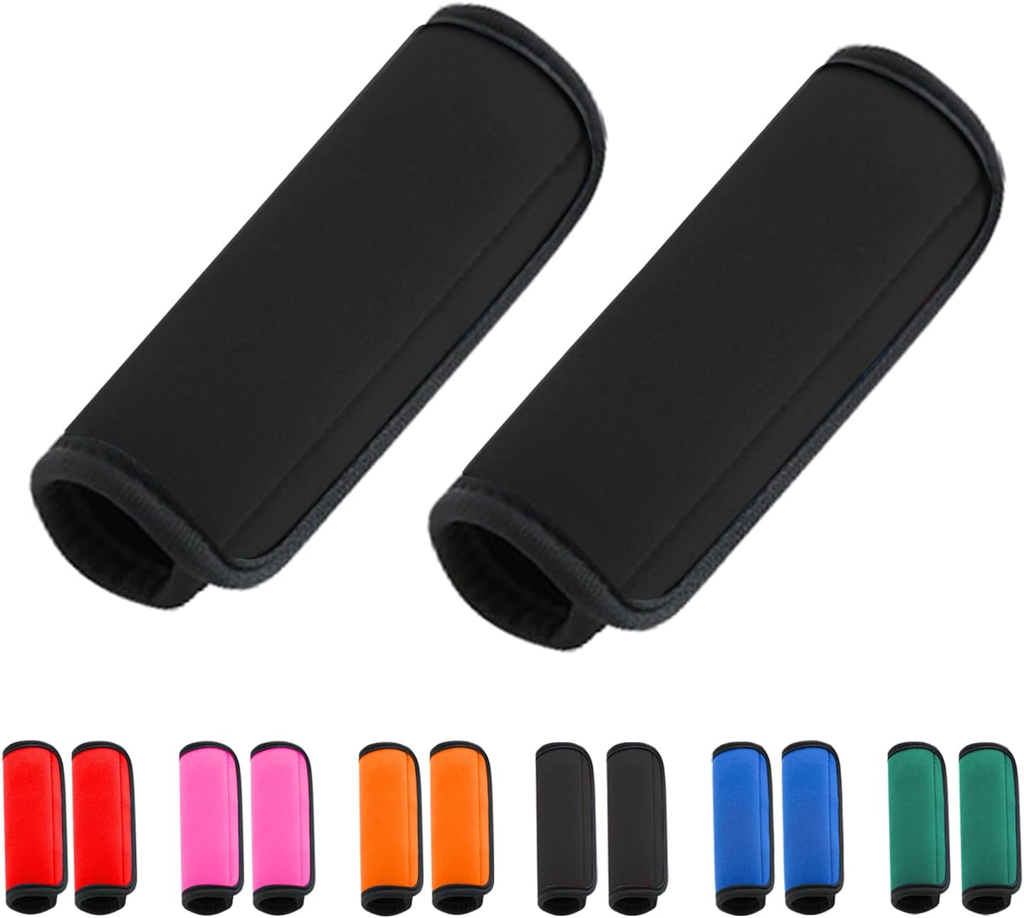 2 Pack Luggage Handle Wraps for Luggage Suitcase Travel Bags (Black)