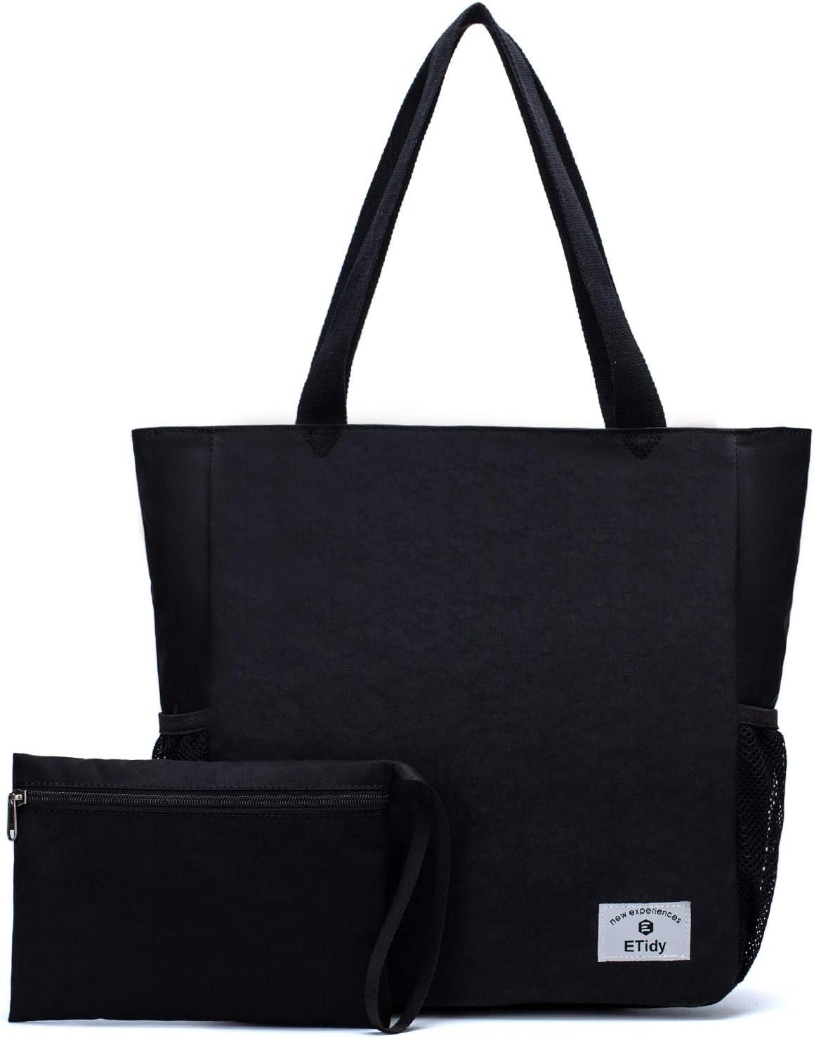 ETidy Large Capacity Foldable Tote Bag With Zipper Water-resistant SandproofWomen Beach Bag Handbag