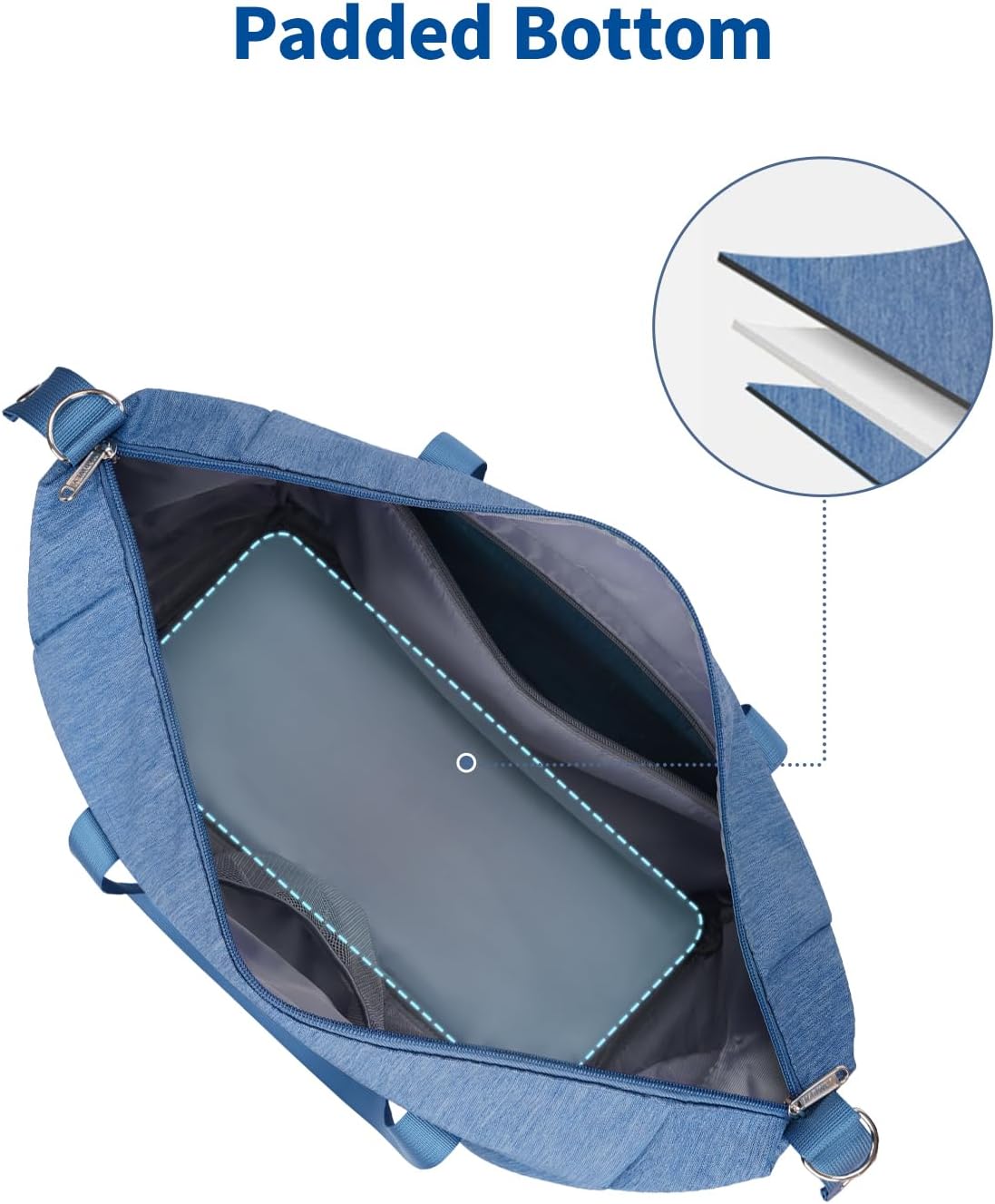 Narwey Carry on luaggage 22x14x9 Airlines Approved Foldable Carry on Bag Travel Duffel Packable Duffle with Wet Pocket Overnight for Women and Men 40L (Navy Blue)