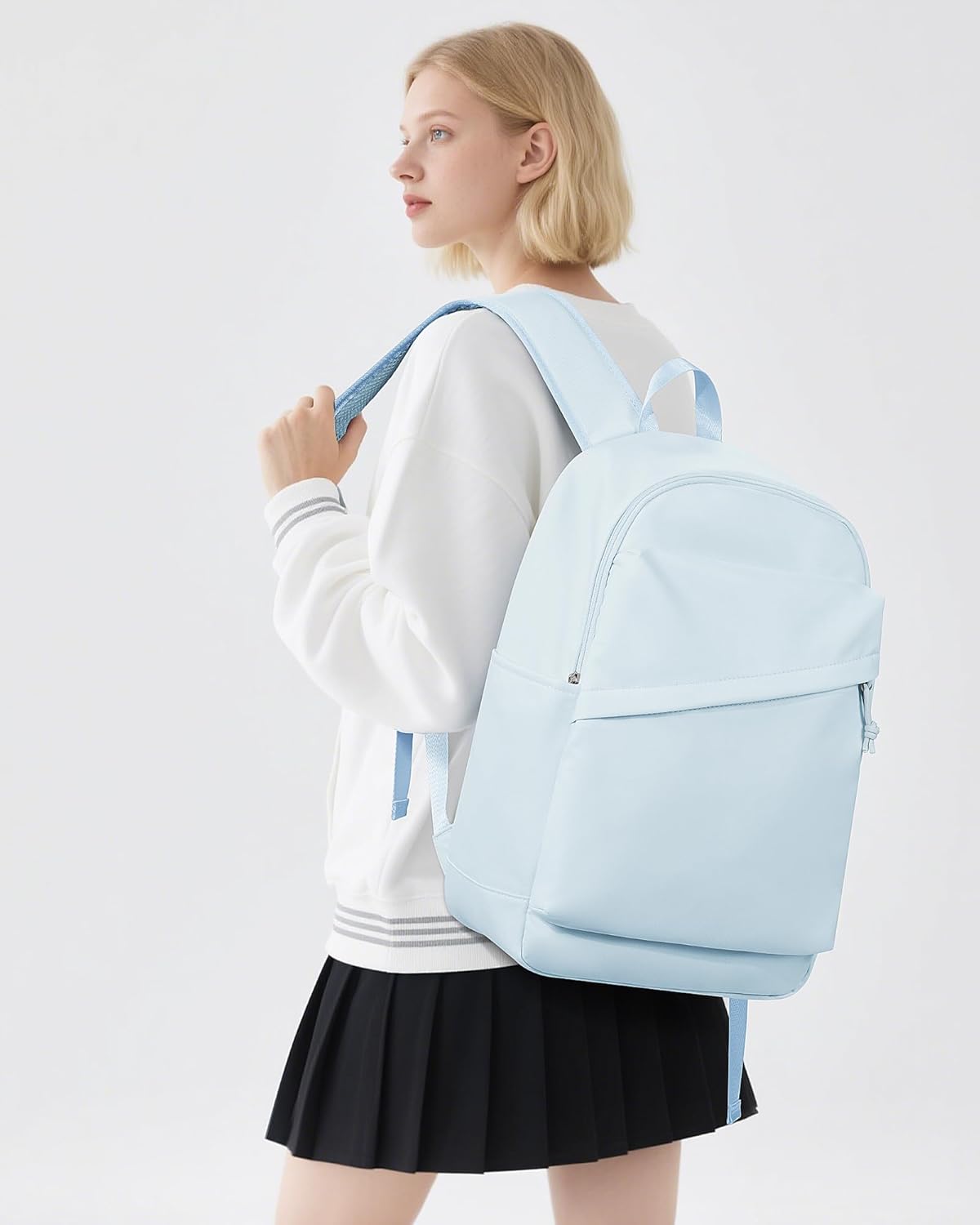 Middle School Backpacks For Girls,Casual Daypack Backpacks For School Book Bag,Travel Laptop Work Backpack For Women Men,Lightweight Cute Bookbag For Teens Boys Girls Blue