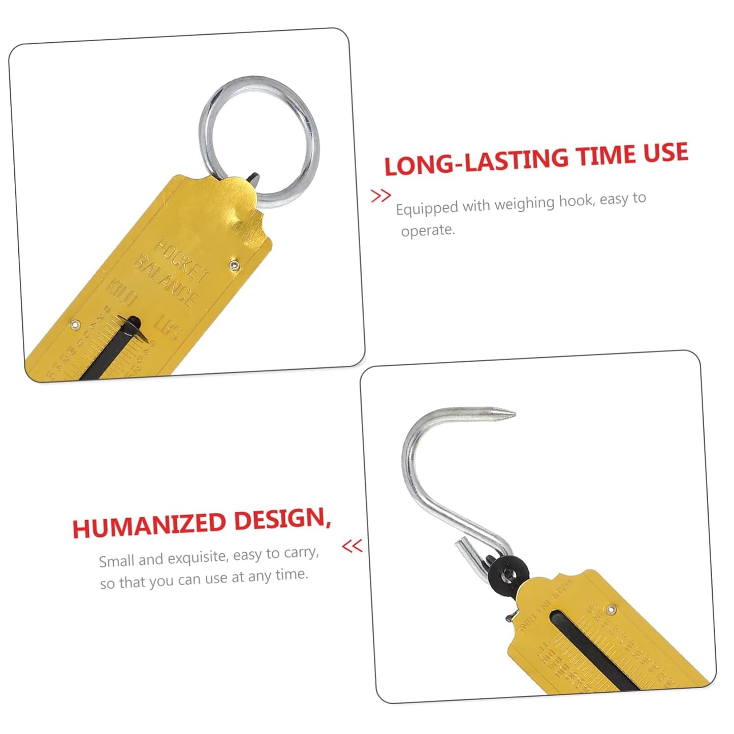 Zerodeko 2pcs Mechanical Hook Scale Portable Hanging Produce Scale for Body Weight Luggage