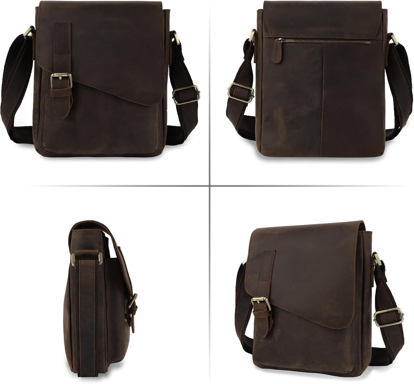 Jack&Chris Leather Messenger Bag for Men, Man Purse Crossbody Bags for Work Business