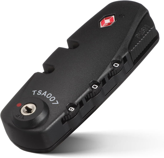 Baluue 3-Digit TSA Approved Combination Lock, Black, Portable and Resettable, for Luggage, Suitcase, Backpack etc.