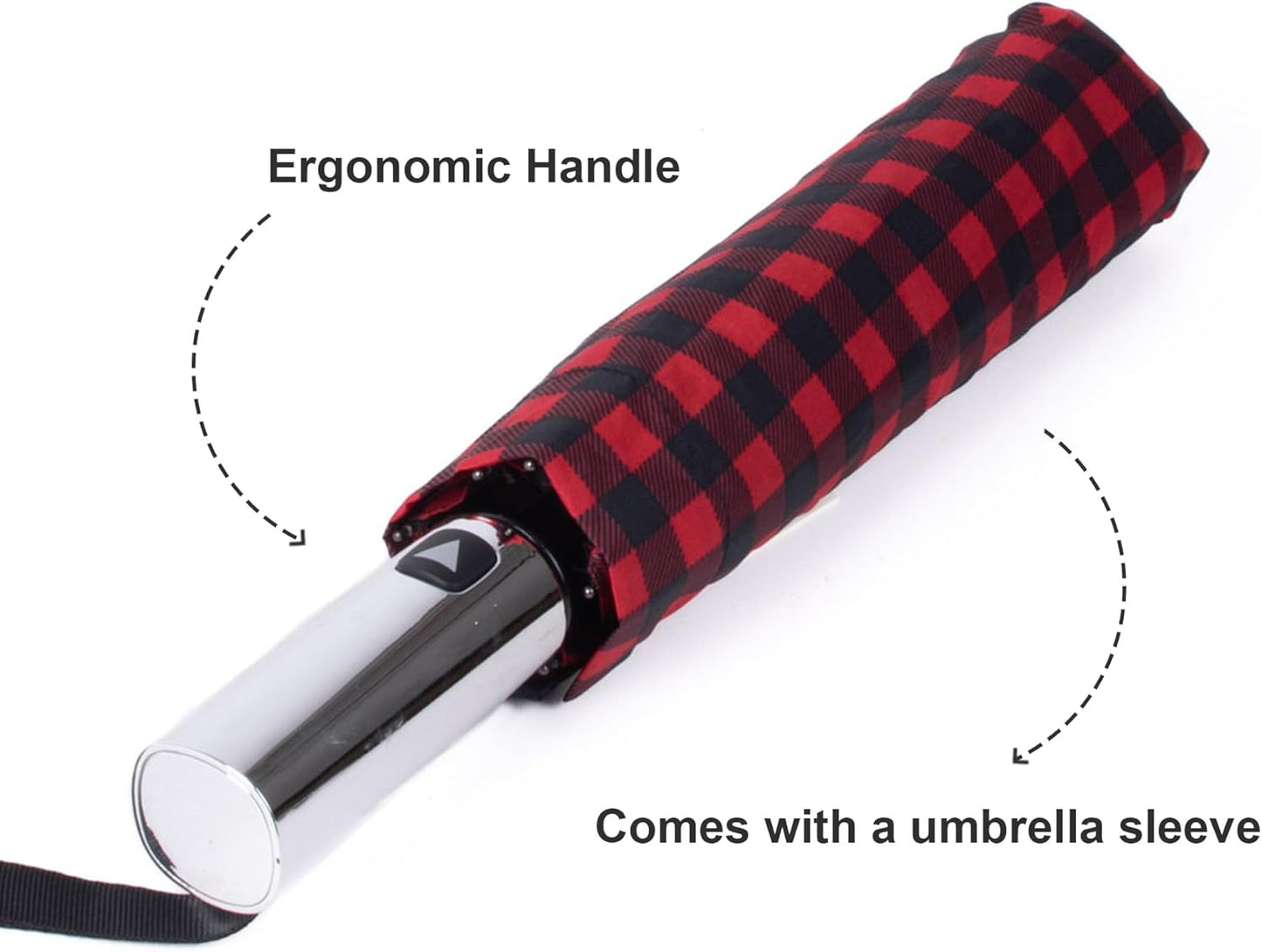 Nollia Windproof Automatic Travel Umbrella, Compact Portable with Reinforced Ribs for Sun & Rain