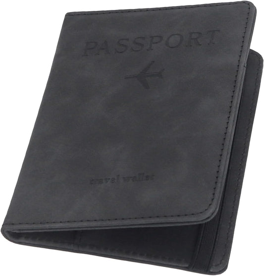 ILIYAH-Passport Cover-Passport Holder Travel Wallet-RFID-Blocking Passport Case Travel Accessories Card Holder Wallet Unisex Travel Gifts（Black）