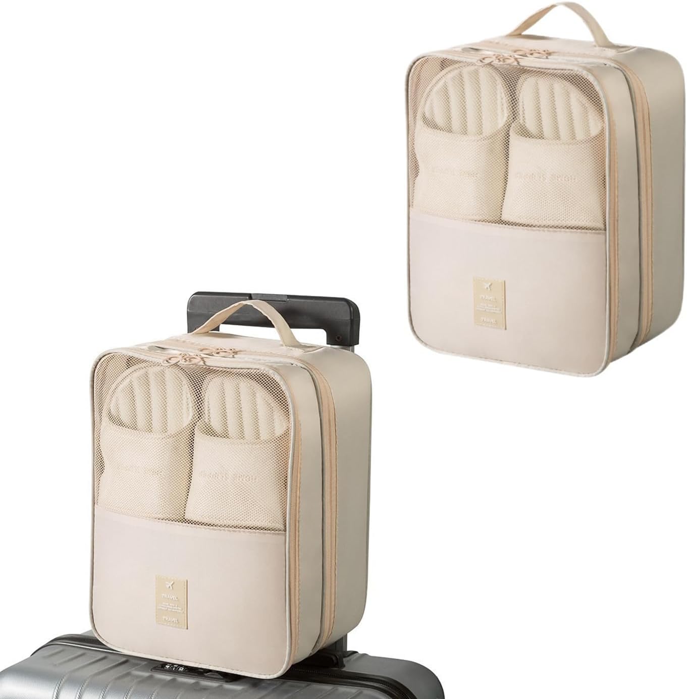 Resdenio 2 Pack Shoe Bags for Travel - Holds 3 Pair of Shoes, Portable Shoes Storage Bag Organizer