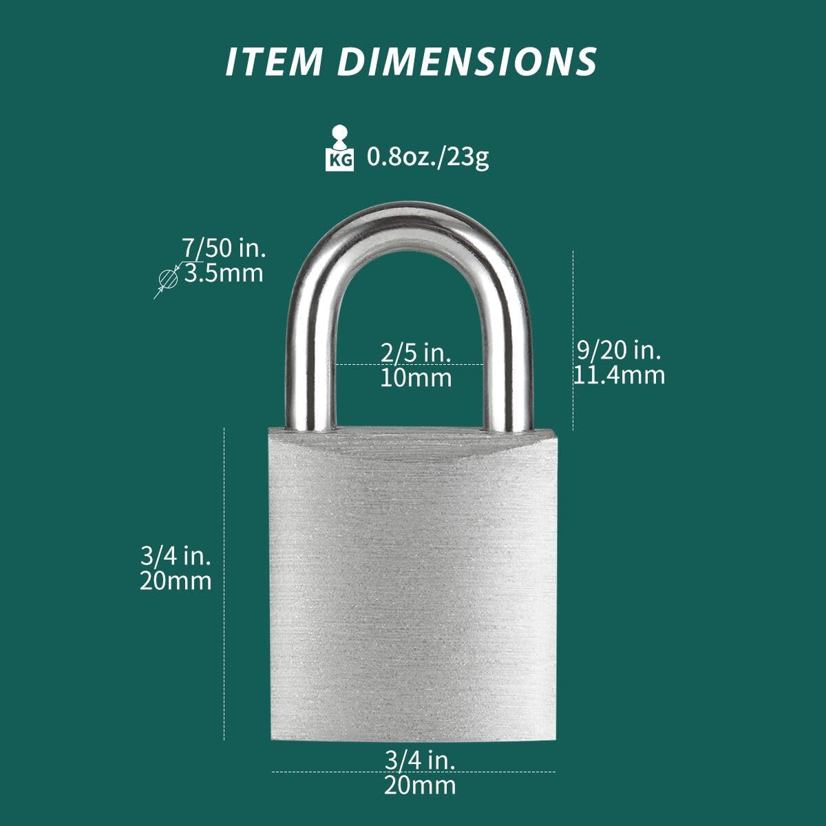 Small Aluminum Locks with Keys, 3/4-Inch Body Width Mini Locks with Same Key for Briefcase, Boxe, Lockers, Luggage,Backpack, 12 Pack