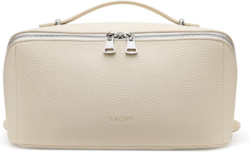 EACHY Travel Makeup Bag,Large Capacity Cosmetic Bags for Women,Waterproof Portable Pouch Open Flat Toiletry Bag Pattern Makeup Bag