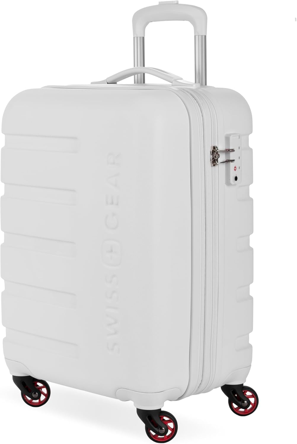 SwissGear 7366 Hardside Expandable Luggage with Spinner Wheels, White, Carry-On 19-Inch