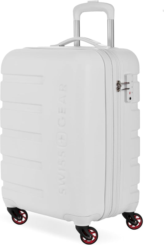 SwissGear 7366 Hardside Expandable Luggage with Spinner Wheels, White, Carry-On 19-Inch