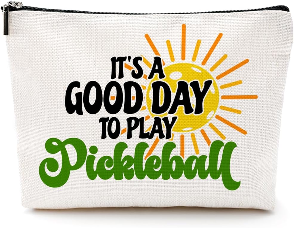 Pickleball Gifts Makeup Bag Pickleball Accessories Cosmetic Bag Pickleball Zipper Pouch Pickleball Lover Gifts for Girls Women Pickleball Fans Player Coach Sister Friend Christmas Birthday Gifts