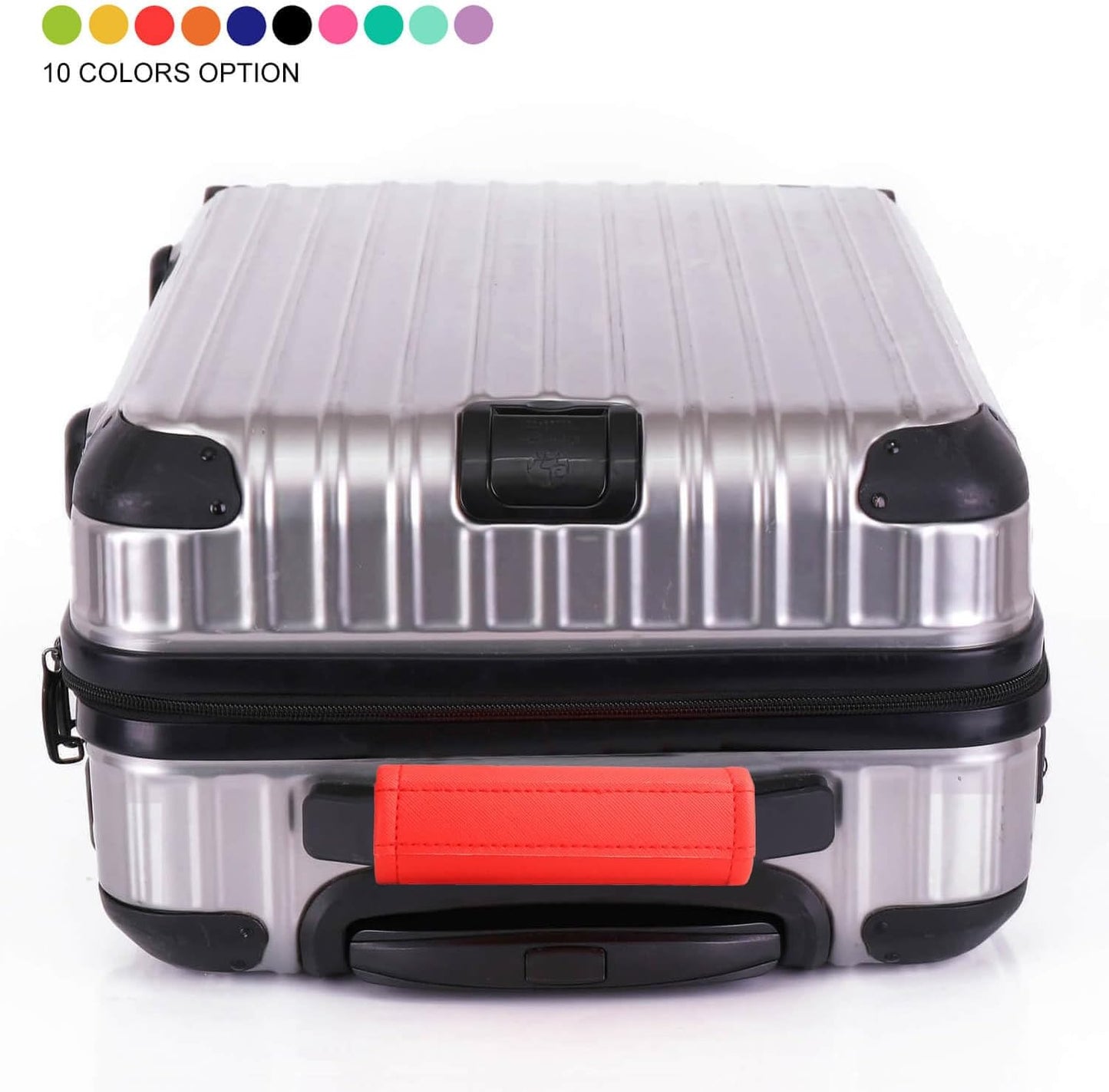 Luggage Handle Wrap 5 Pack-Leather Luggage Handle Wraps for Suitcase/Handbag/Duffel Bag/Car Bright Luggage Identfier/Handle Covers/Grips Luggage Accessories for Travel 3.0 (Red)