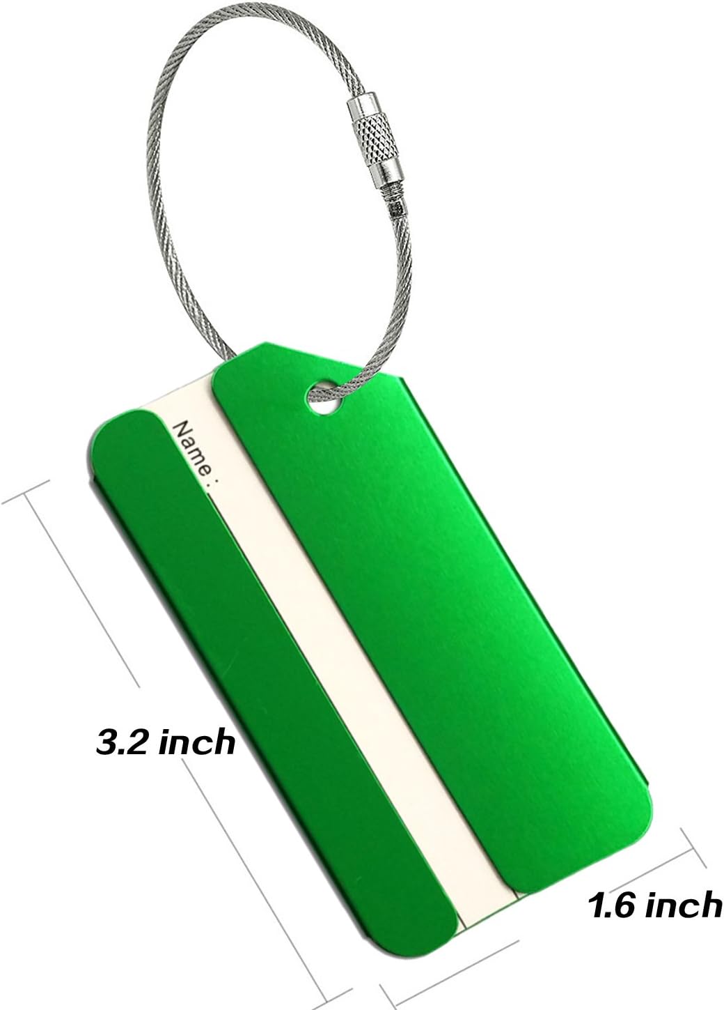 5PACK Green Aluminum Luggage Tags Holders for Travel Luggage Baggage Identifier by Ovener
