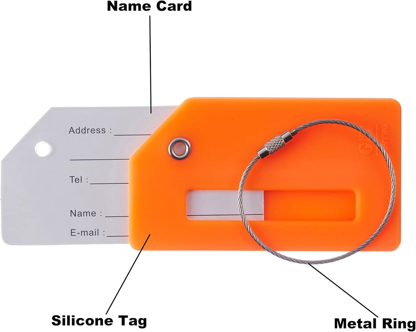 Gostwo 2 Pack Silicone Luggage Tags for Suitcases, 26 Initial Letter Baggage Labels Handbag School