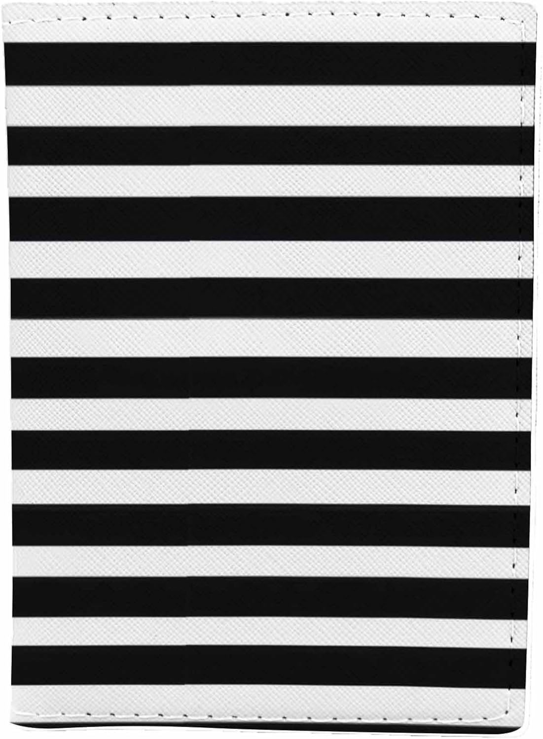 Striped Passport Holder for Travel Black and White Simple Abstract Geometry PU Leather Passport Cover Wallet Cute Passport Card Holder for Women and Men