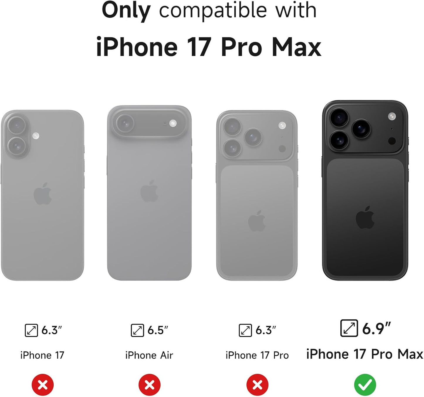 SURITCH for iPhone 17 Pro Max Case with Camera Control Cover, Camera Cover and Adjustable Kickstand, Compatible with MagSafe, Shockproof Bumper Protective Cases 6.9 Inch, Black