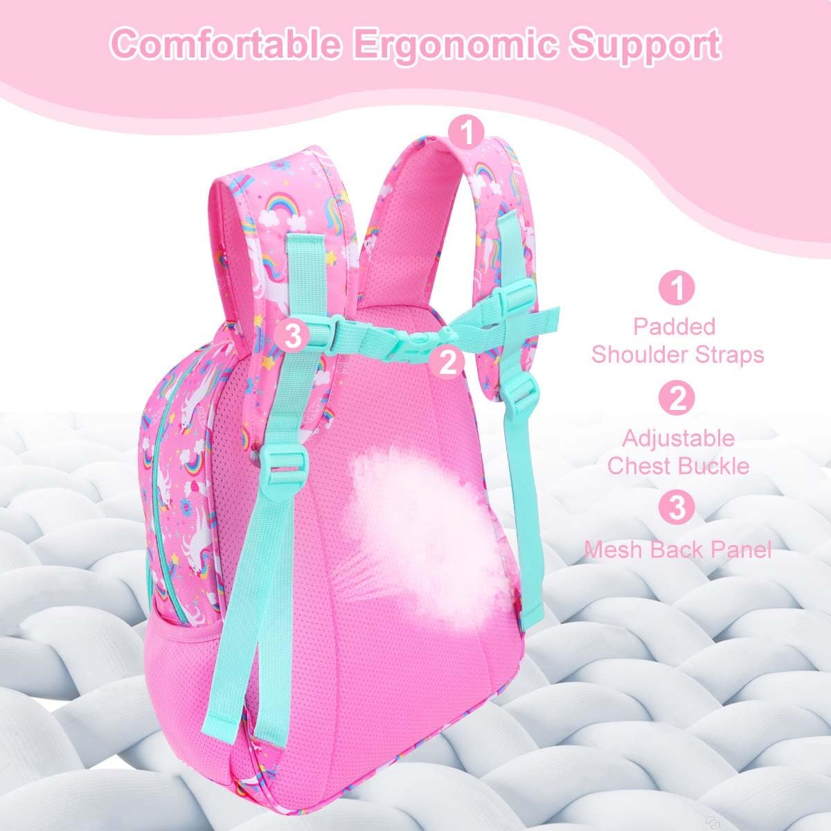 RHCPFOVR Kids Backpack for Girls - Girls Backpack 3-8 Ages Butterfly for Kids 15 Inch School Bookbag for Kindergarten Elementary School Bookbag for Girl 1st 2nd Grade
