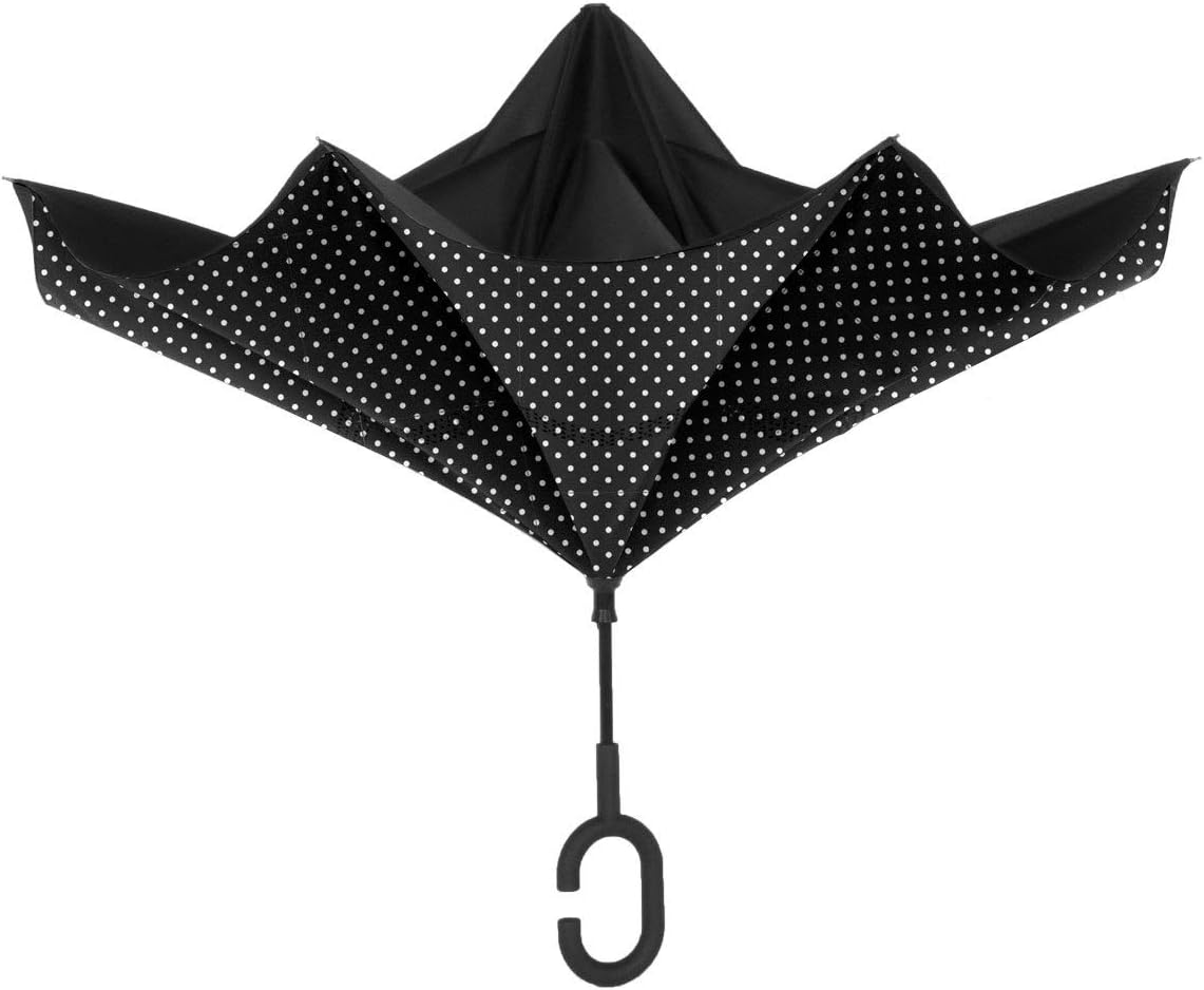 ShedRain Unbelievabrella Inverted, Upside Down, Windproof & Rainproof Car Umbrella - Hands Free C-Shape Handle - Heavy Duty, Double Layer Reverse Canopy Protects Men & Women Outdoors from Wind & Rain