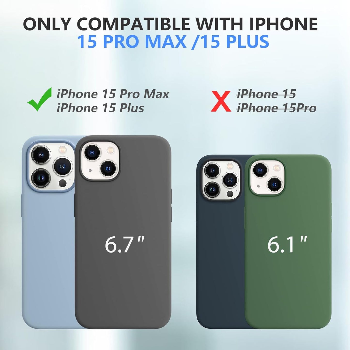 GIN FOXI Battery Case for iPhone 15 Pro Max/15 Plus, 15W Fast Charging Battery Charger Case Rechargeable Real 8000mAh Ultra-Slim Anti-Fall Protection Extended Charger for iPhone 15ProMax&15Plus(6.7")