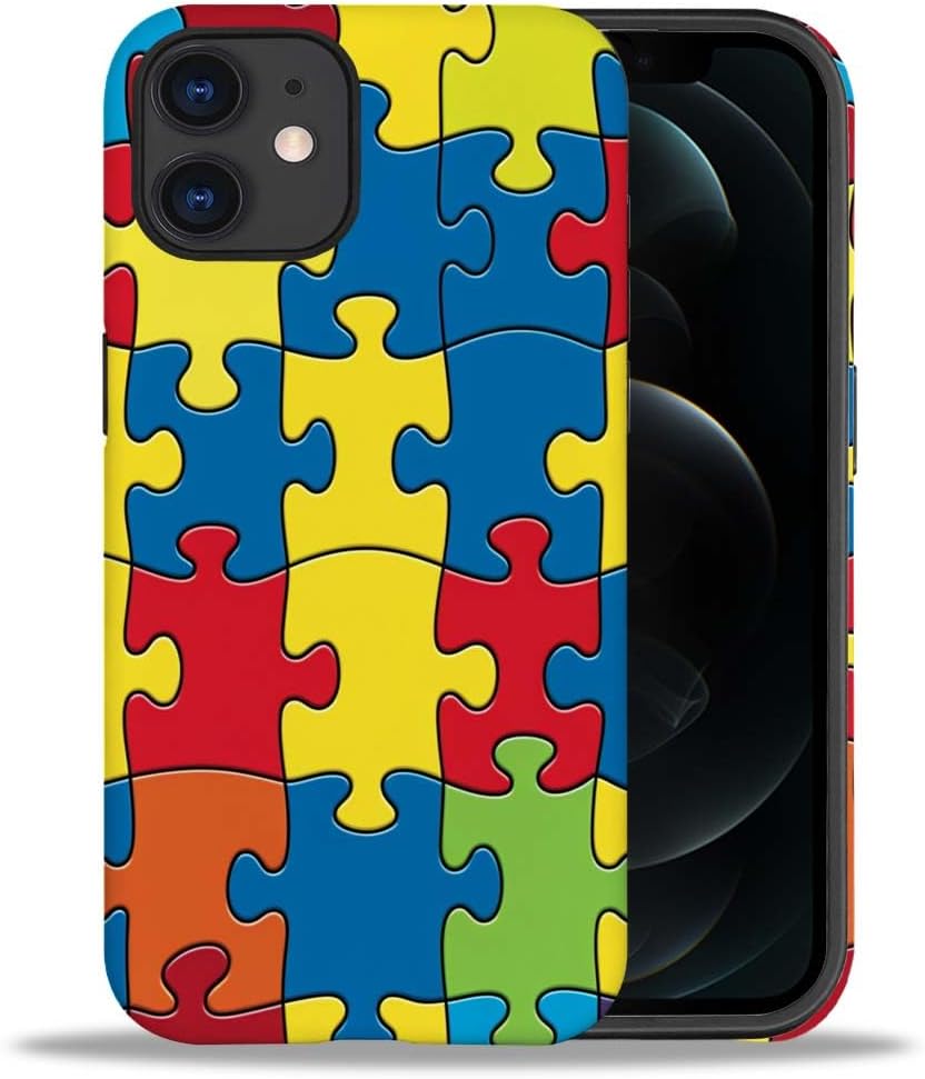 SEized Case Compatible with for iPhone 12,Color Puzzle Autism Phone Case for Girl Women Boy Men,Durable Protection Case for iPhone 12
