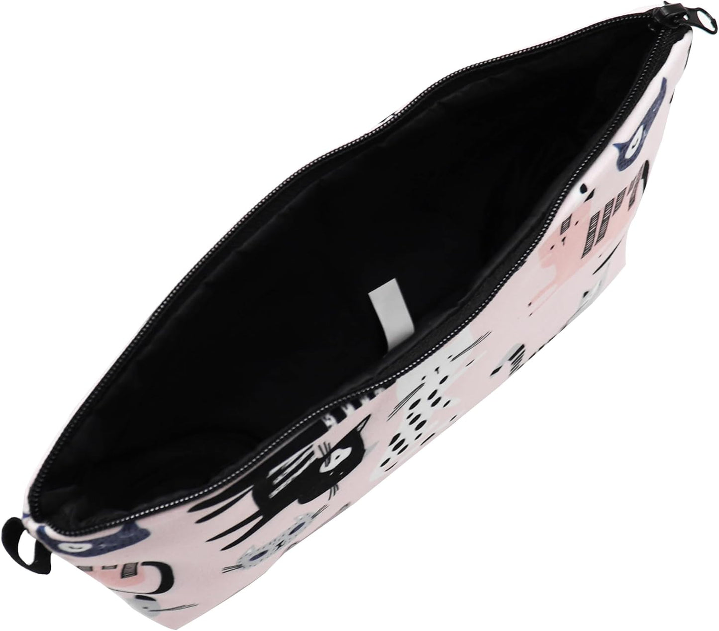 Cute Travel Makeup Bag Cosmetic Bag Small Pouch Gift for Women (Pink Cat)