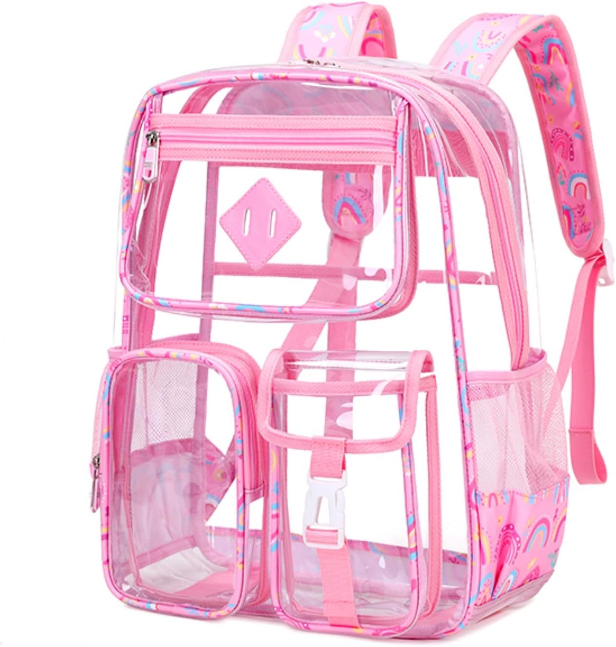 Clear Backpack for Girls Large Heavy Duty Transparent Bookbag for Middle School Kids Travel Daypacks