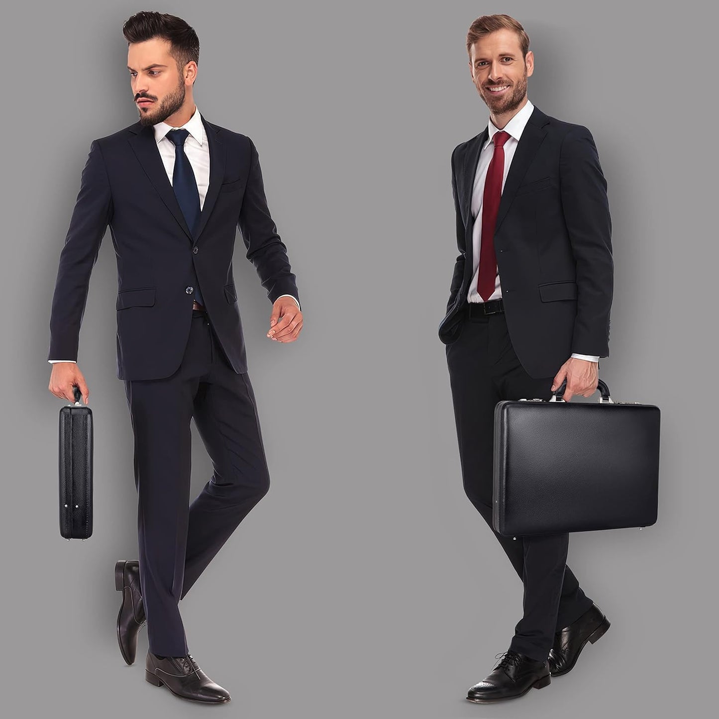 Full Grain Leather Briefcase Attache Case For Unisex Size L17xW3xH12 Inches Briefcase Bag