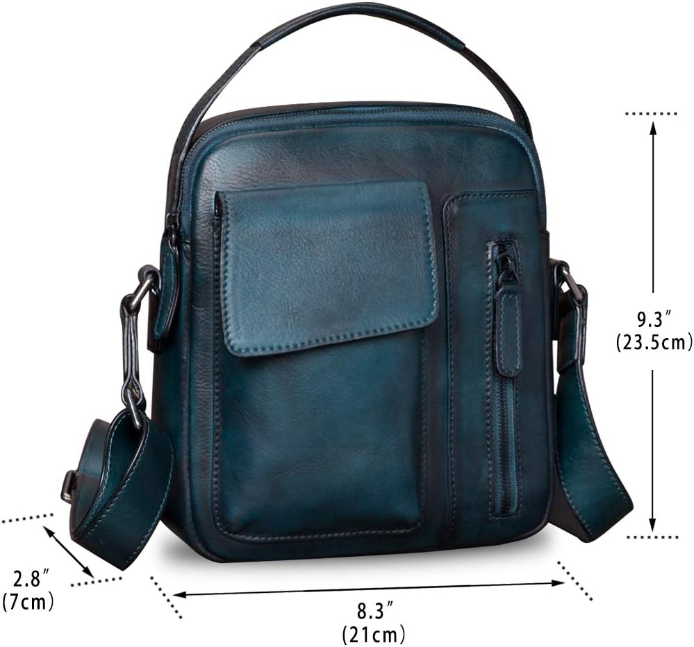 Genuine Leather Purses and Shoulder Bag for Men Vintage Real Leather Messenger Bag Handbag Crossbody Satchel Purse Strap
