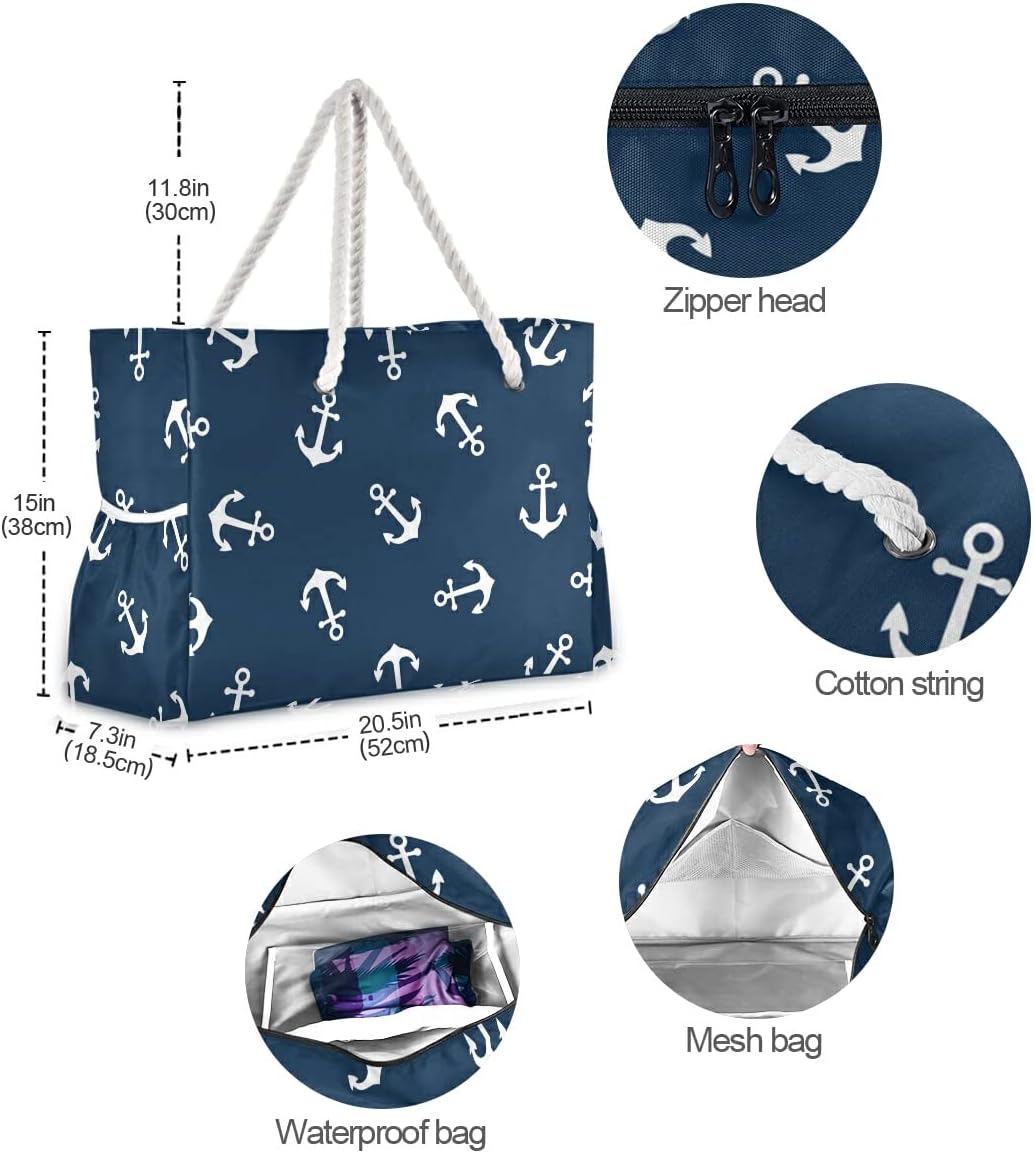 senya Large Beach Shoulder Bags Canvas Tote Water Resistant for Gym Travel Daily