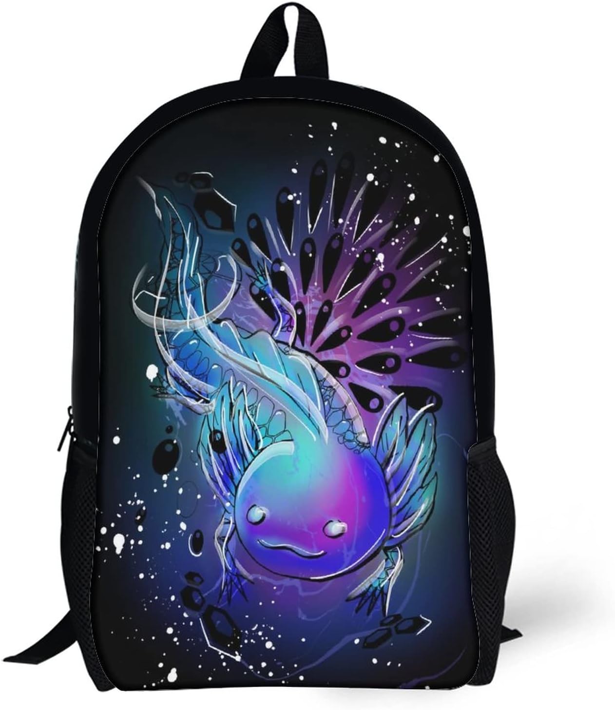 Axolotl Backpack, Waterproof Bookbag for Boys Girls Back to School 17 Inch