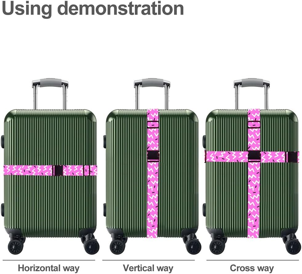 Luggage Straps for Suitcases TSA Approved Easy Pack Organized Suitcase Strap, Luggage Strap, Luggage Belt Strap, Bag Straps for Luggage. Buckle Straps Travel Accessories (Pink)