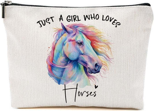 Horse Gifts for Women Makeup Bag, Horse Stuff Cosmetic Bag Travel Organizer Bags Makeup Pouch, Christmas Birthday Animal Lovers Gifts for Horse Lovers Women Girls Friends