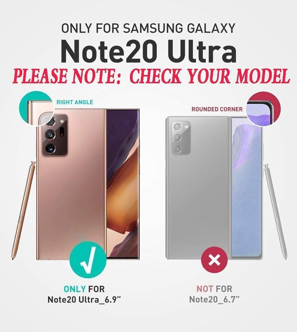 for Note 20 Ultra Case, Galaxy Note 20 Ultra Case with Self Healing Flexible TPU Screen Protector [2 Pack], 3 in 1 Heavy Duty Protection Case for Samsung Note 20 Ultra 5G(Red/Black)