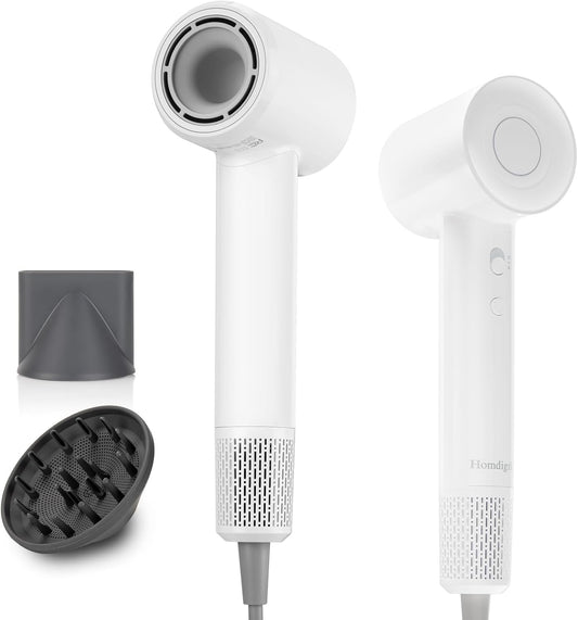 Hair Dryer - Ionic Blow Dryer with Diffuser,112000RPM High Speed Brushless Low Noise Hairdryer, Lightweight/Compact/Mini Design,110V Use for Home/Travel, Suitable for All Hair Types Women, Men
