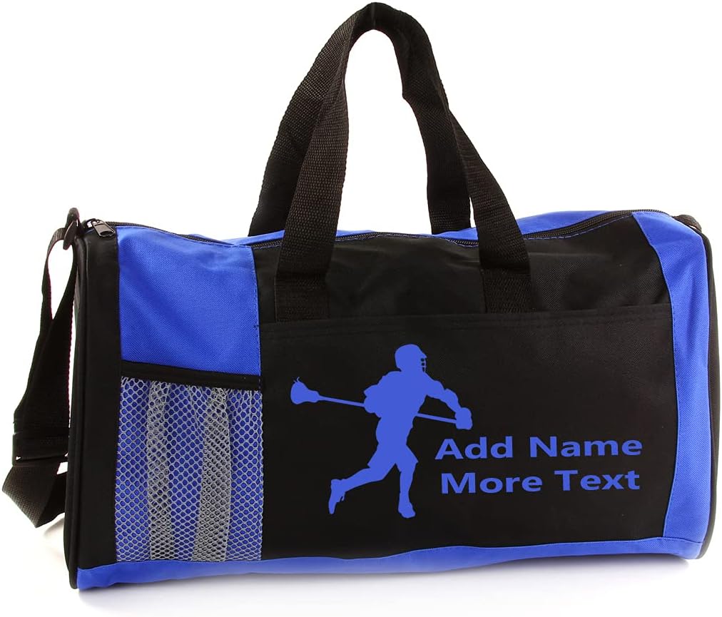 Personalized Kids 18 Inch Sport Duffel Bag With Custom Name & Text - Lacrosse