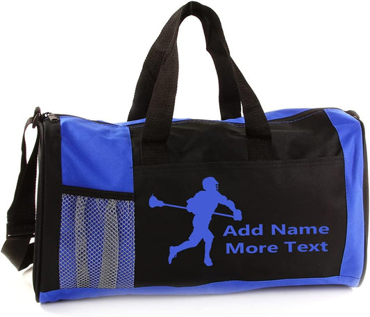 Personalized Kids 18 Inch Sport Duffel Bag With Custom Name & Text - Lacrosse