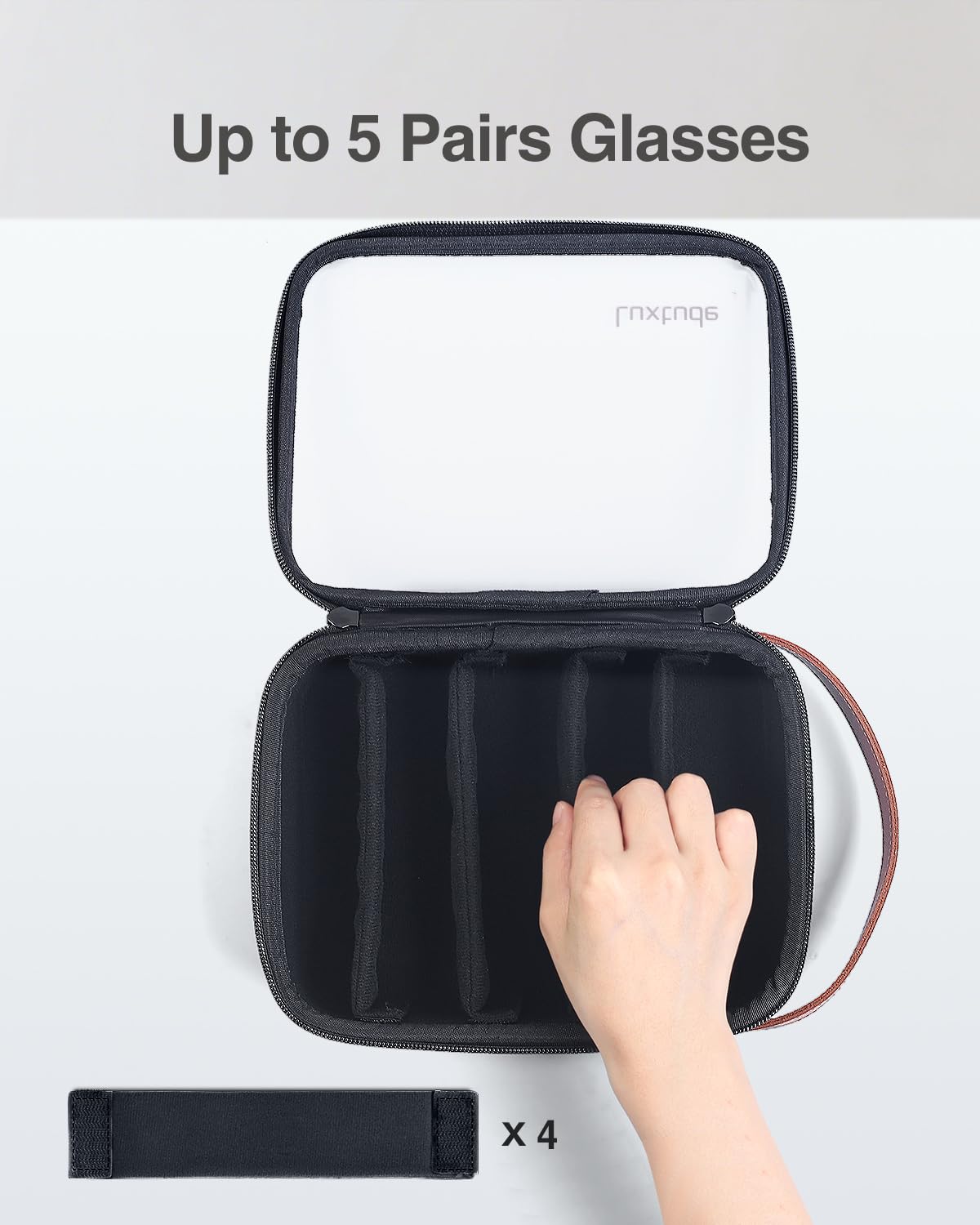 Luxtude Travel Sunglasses Organizer Case, Clear Sunglasses Travel Case