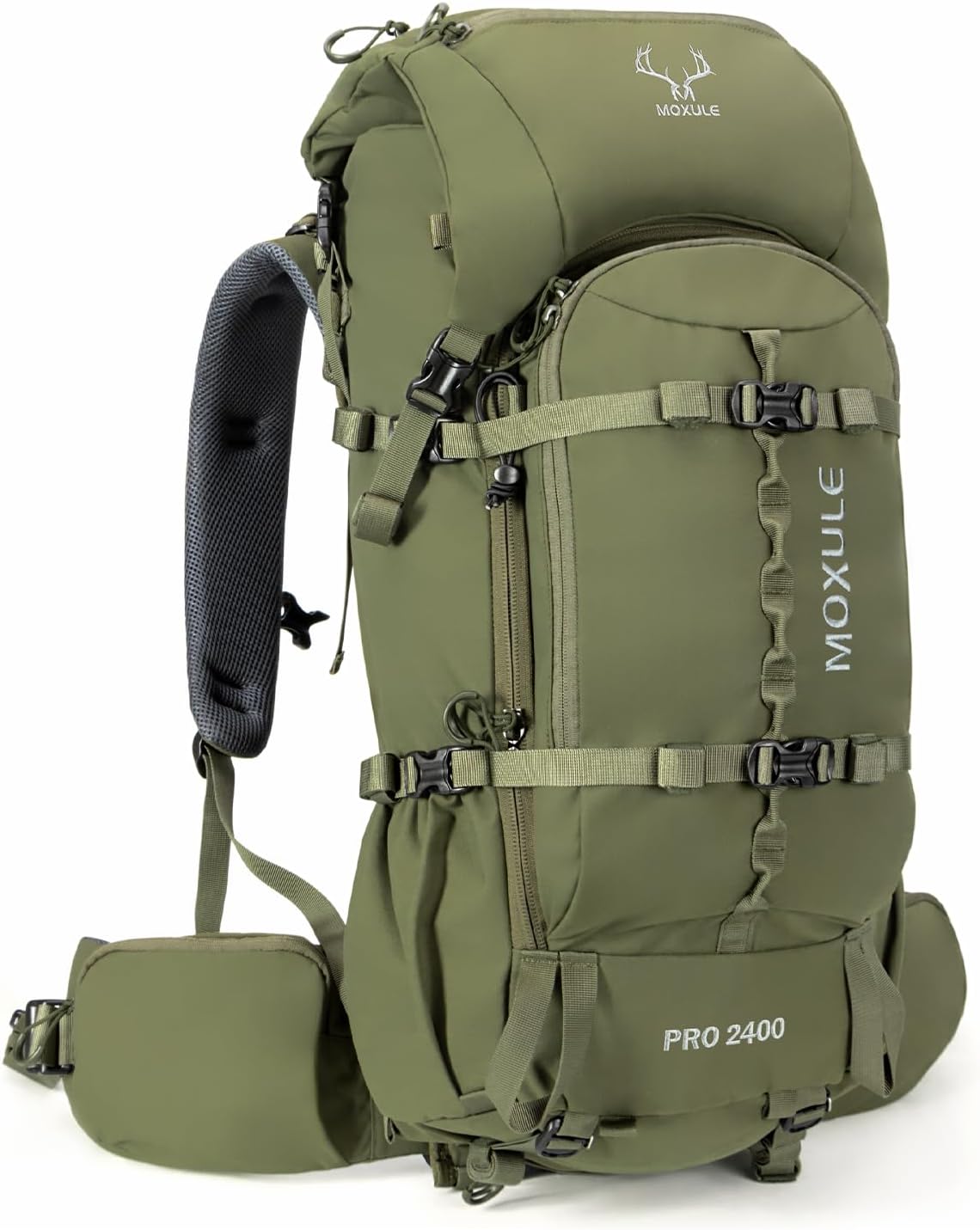Pro 2400 Frame Backpack - Meat Hauler Pack with Rain Cover for Outdoor - Lightweight, Green