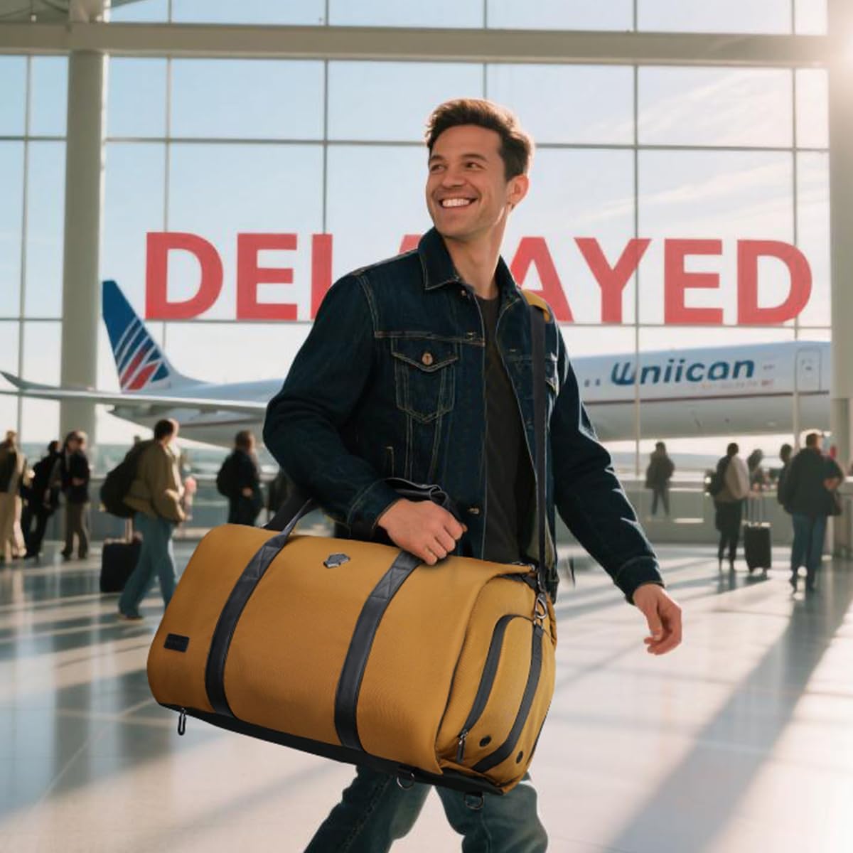 WELKINLAND 2-Suit Garment Duffle Bags for Travel Men, 60L-Large Carry on Garment Duffel Bag