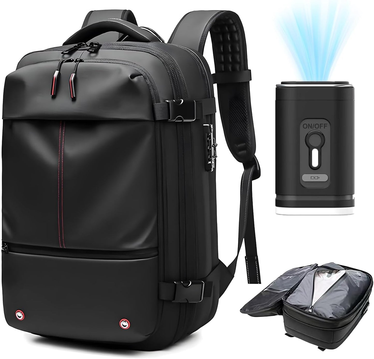 60L Expandable Backpack for Air, Vacpack Backpack with Vacuum Compression,travel backpack vacuum compression