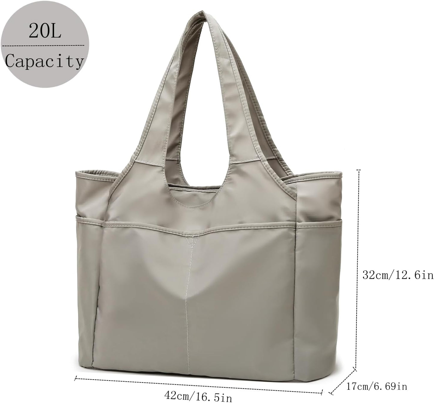 SOYMWIN Tote Bag for Women,Large Tote Bag with Compartments and Multiple Pockets,Quilted Shoulder Bag for Travel Work Sports