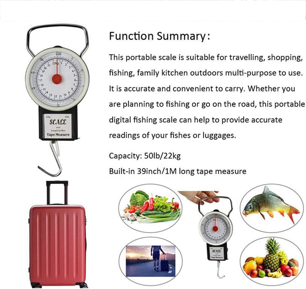 Portable Mini Fish Hook Scale Spring Scale, Mini Dial Measure Hanging Hook Weighing Scale Portable